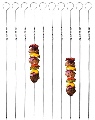 Image de Brochettes - Acier - Longueur 38,5 cm - Lot de 10 pièces