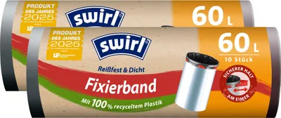 Produktbild von 2x Swirl Fixierband Müllbeutel 60L ( 10 stk./Rolle )