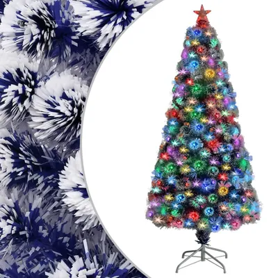 Obrázok produktu pre The Living Store Umelý vianočný stromček s LED diódou White & Blue 150 cm zo sklenených vlákien
