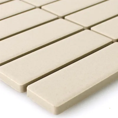 Produktbild von Keramikmosaik Fliesen Miranda Hellbeige Unglasiert Stäbchen R10 Matt