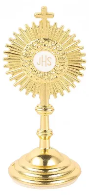 Jesus-Kruzifix aus Metall, 8,3 x 3,7 cm, goldfarben, für Tischdekoration