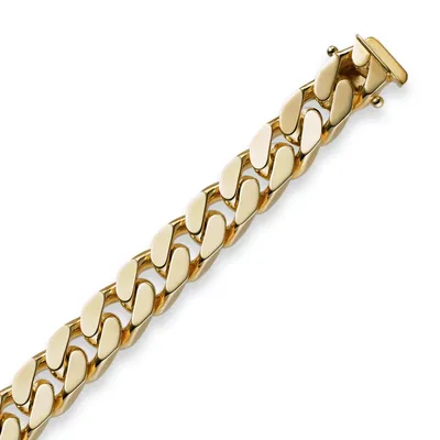 Produktbild von 8mm Armband Armkette Panzerarmband 585 Gold Gelbgold 19cm Uni Goldarmband