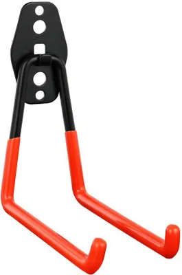 Immagine prodotto di Portautensili da giardino 130 (L) x 125 (P) x 60 (A) cm, 20 kg | Supporto da parete in gomma | Portautensili per portabiciclette | Supporto per attrezzi da giardino | Supporto con viti per fissaggio a parete | Per attrezzi e supporto per scale