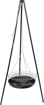 Obrázok produktu pre Otočný gril Grillchef by Landmann 0542, trojnohý gril s grilovacím roštom a ohniskom, gril na drevené uhlie s reťazovým zdvihákom