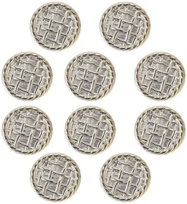Zdjęcie produktu dla Zestaw akcesoriów z drewna (10 sztuk) - Złote drewniane guziki - Plastikowe guziki - Akcesoria do szycia - Dekoracje do odzieży - Średnica 25 mm - Akcesoria do szycia odzieży