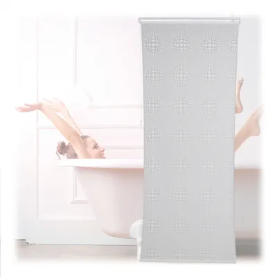 Immagine prodotto di Tenda a rullo per doccia Relaxdays, tenda da bagno semitrasparente, per vasca e doccia, 100x240 cm, idrorepellente, montaggio a soffitto, bianca