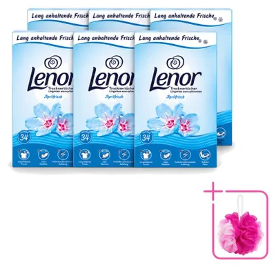Produktbild von 6 x Lenor Trocknertücher Aprilfrisch - 34 Stück - Sparpackung - 6 Stücke