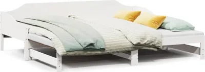Obrázok produktu pre vidaXL Rozkladacia posteľ biela 90x190 cm Masívne borovicové drevo