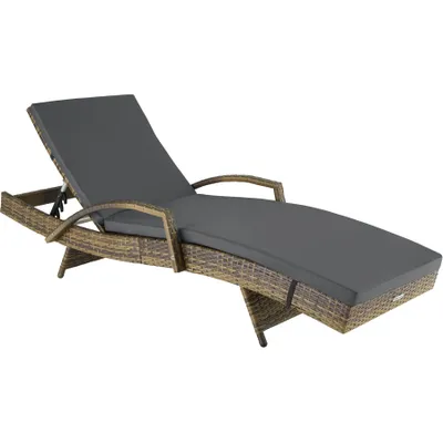 Produktbild von tectake® Aluminium Rattan Sonnenliege Océane 190 x 71 x 34 – 74,5 cm