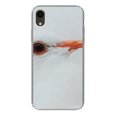 Produktbild von MuchoWow® Handyhülle Schutzhülle Hülle für iPhone XR Nahaufnahme einer weißen Taube Silikon Softcase Handy Hülle - Schutzdeckel