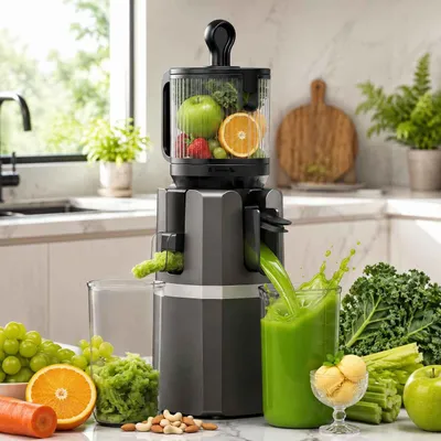 Produktbild von AIORBER Slow Juicer Cold Press Entsafter 250W 120mm Öffnung Leise 220V Bpafrei Schwarz Silber