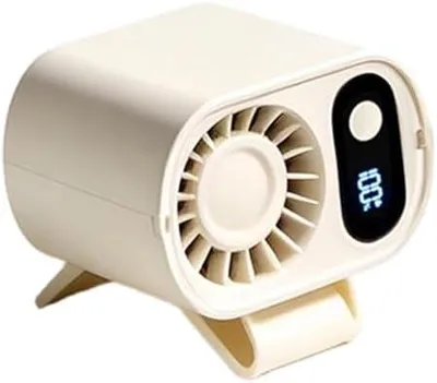 Produktbild von Taillenventilator – 5 Geschwindigkeiten, freihändig, wiederaufladbar, kleiner Ventilator zum Anklippen, 15000 U/min, starker Luftstrom, batteriebetriebener Kühler zum Anklippen, für Camping, Outdoor
