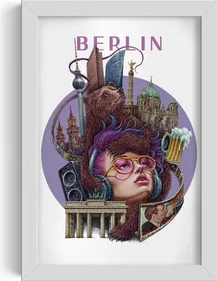 Produktbild von Bilderrahmen – Wandbild – Stadtbild – Berlin – 20x30 cm – Weißer Rahmen – Dekoration – Modern – Kunst – Wohnzimmer – Schlafzimmer