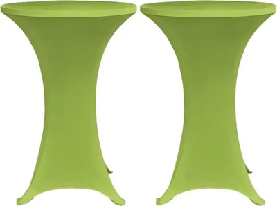 Zdjęcie produktu dla vidaXL Rozciągliwy pokrowiec na stół 2 szt. 80 cm zielony