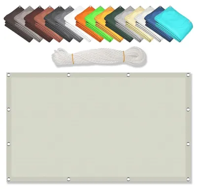 Immagine prodotto di Tenda da sole, dimensioni 1,6 x 2,9 metri, idrorepellente, color crema, con occhielli