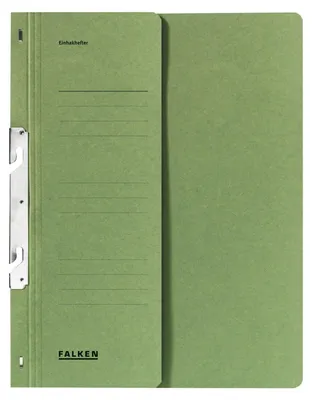Image de Falken 80004013 Einhakhefter A4 1/2 Vorderdeckel kfm. Helfung, grün, Manilakarton, 250 g/qm