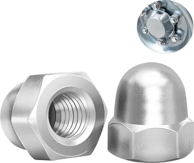 Produktbild von 50 Stück Hutmuttern M8 Edelstahl Kappenmuttern, M8 Muttern DIN1587 Sechskant-Hutmuttern hohe Form A2 V2A Hutmutter, Hutmuttern für Schrauben, Mutter Gewindestange & Gewindebolzen