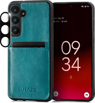 Image de SURAZO Housse en cuir pour Samsung Galaxy S25 Housse avec protection pour appareil photo