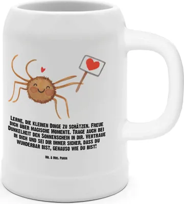Produktbild von Mr. & Mrs. Panda Krug Spinne Agathe Motivation - Weiß - Geschenk, Steinkrug, Glück, Humpen, Vertrauen, Dankeschön, Bier Seidel, Liebe, Tonkrug