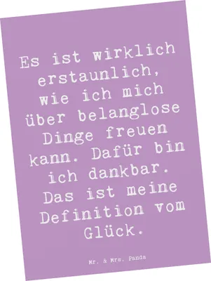 Produktbild von Mr. & Mrs. Panda Grußkarte Spruch Dankbarkeit für kleine Dinge - Lavendeltraum - Geschenk, Gefühl, Zitate über Glück, Ansichtskarten, Motivation, positive Einstellung