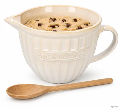 Image de Bol à mélanger pour pâtisserie, 1,9L, avec anse et bec verseur, pour la préparation de la pâte et la cuisson