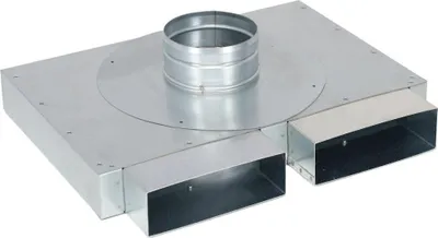 Produktbild von Flachkanal Verteiler 150 x 50 mm, zwei Eingänge, ein Ausgang Ø 100 mm