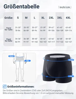 Produktbild von FAMI HELPER 3er Pack Inkontinenz Pants Männer, Waschbare Herren-Boxershorts aus Baumwolle mit 250 ml saugfähiger Einlage Wiederverwendbare saugfähige