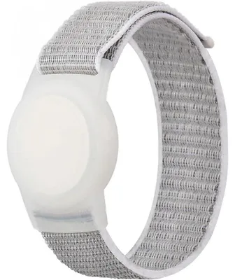 Immagine prodotto di Bracciale in nylon argentato per AirTag, regolabile, adatto a bambini, circonferenza da 120 a 170 mm