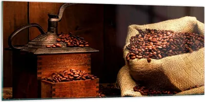 Produktbild von Bilder auf glas - Frühstück Schokolade Kaffee Bohnen - 120x50cm - Glasbilder - Wandbilder - Kunstdruck - Wanddekoration aus Glas - Glas Bilder - Wandbild auf Glas - GAB120x50-2163
