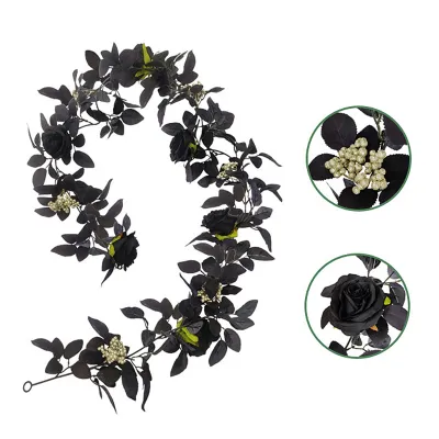 Image de Guirlande de fleurs artificielles suspendues pour Halloween 180cm