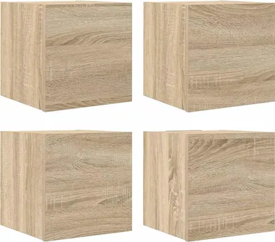 Obrázok produktu pre vidaXL TV nástenné skrinky 4 ks Dub Sonoma 30,5x30x30 cm