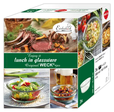 Gourmetgläser 300 ml 3er-Pack mit 120 mm Deckel
