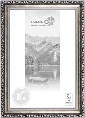 Image de Cadre photo en bois massif - Applique murale pour photos - 65 x 100 cm - Couleur argent