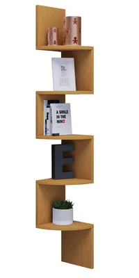 Image de VCM - Étagère murale en bois déco rayon d'angle Mintis H. 123 x B. 20 x T. 20 cm