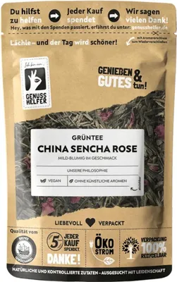 Produktbild von China Sencha Rose, lose, Grüner Tee mit Rosenblüten, für ruhige Momente, 3 x 100g