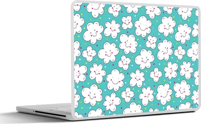 Produktbild von MuchoWow® Laptop Aufkleber Sticker Cover Muster - Wolke - Himmel - Jungen - Kinder 25x18 cm - Laptop-Deko