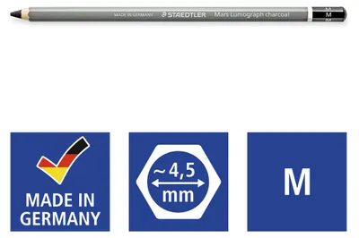 Productafbeelding van STAEDTLER® 100C-M Koolpotlood Mars Lumogr. M, 100% PEFC-gecertificeerd