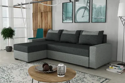 Produktbild von Ecksofa Schlafsofa Sofa HEDVIG Inari Grau- Dunkelgrau Ottomane Links