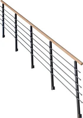 Produktbild von Treppengeländer Modell Kos Gerade-13 Stufen-Metall-Eiche-Anthrazit DB 703