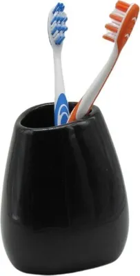 Produktbild von Sanwood Zahnputzbecher Zahnbürstenhalter Mundspülbecher Badaccessoires Stone schwarz
