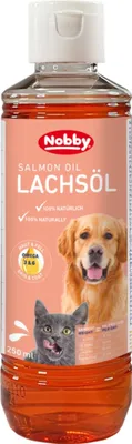 Produktbild von Lachsöl für Hunde und Katzen, 250 ml, 100% natürlich, reich an Omega-3 & Omega-6