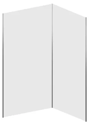 Image de Lot de 2 Panneaux Muraux Aluminium Blanc 80+120 x 210 cm avec Profilés Chrome - WALL'IT