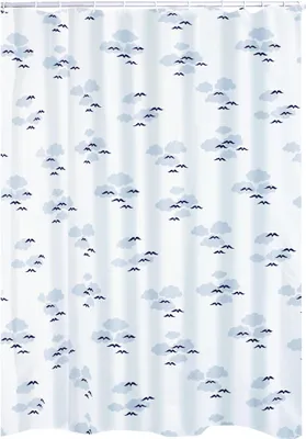 Produktbild von Ridder Duschvorhang Textil Helgoland inkl. Ringe 120x200 cm blau 46163