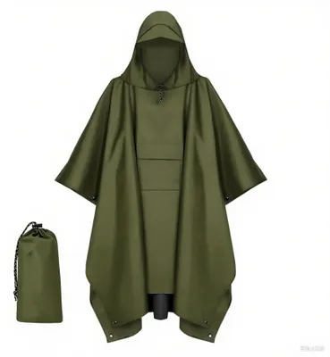Image de Poncho réutilisable multifonctionnel avec capuche, idéal pour les activités de plein air