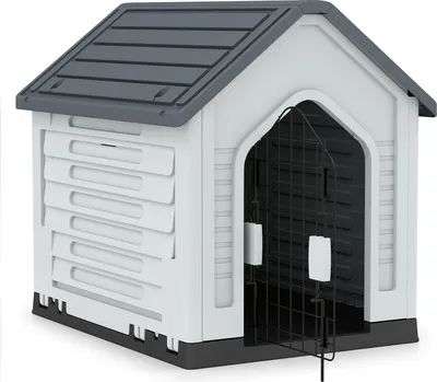 Immagine prodotto di Cuccia per cani in plastica con porta chiudibile a chiave e ventilazione