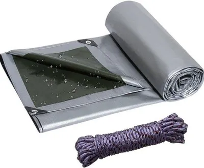 Productafbeelding van Waterdichte Zeil met Oogjes, 180 g/m² PE, UV-bestendig, Weerbestendig en Scheurbestendig voor Tuinmeubelen, Zwembad, Auto, Boot en Kamperen, 2 x 4 m