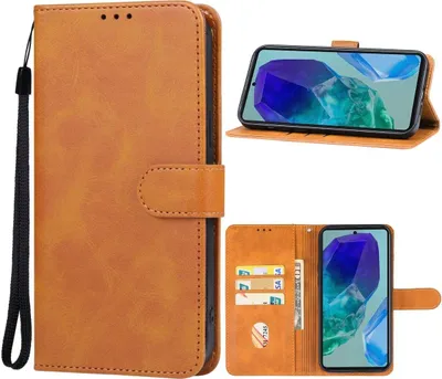 Produktbild von Mobigear Wallet  Samsung Galaxy M55 Hülle Klapphülle Geldbörse - Braun