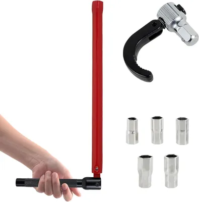 Produktbild von Standhahnmutterschlüssel 13 MM, Montagewerkzeug für Wasserhähne 8–13 MM aus Stahl, Armaturenzange für Waschbeckenarmaturen, 7-teilig