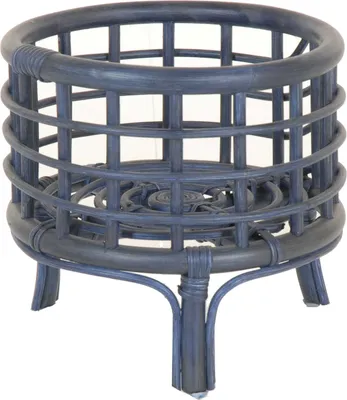 Produktbild von KRINES HOME Blumenständer aus Rattan in der Farbe (Dunkelblau)