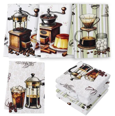 Obrázek produktu pro Sada čtyř utěrek z mikrovlákna, rozměr 40x60 cm, káva